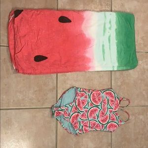 🍉Gap Kids Watermelon Swimsuit with Beach Towel🍉